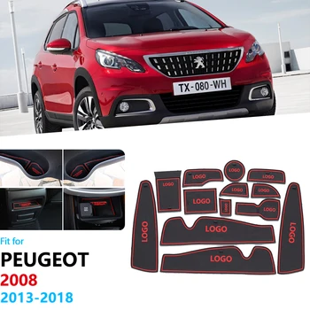 Anti-Slip Gumos Vartų Angą Taurės Kilimėlis Peugeot 2008 M. 2013 M.~2018 Miestelyje Peugeot2008 Reikmenys, Automobilių Lipdukai M. M. 2016 M. 2017 M.