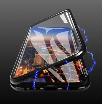 Antrosios kartos magnetinės karalius dvipusis grūdinto stiklo mobiliojo telefono dėklas Metaliniu rėmu iPhone 6 6s 7 8 plus X XS XR XSmax