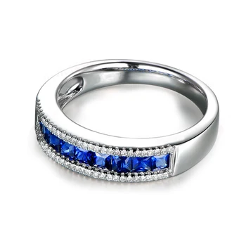 ANZIW Mados Princesė Iškirpti Mėlyna Sona Moterų Nuotakos Žiedas 925 Sterlingas Sidabro Vestuvių, Sužadėtuvių Metines Papuošalai Sidabro Žiedas