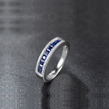 ANZIW Mados Princesė Iškirpti Mėlyna Sona Moterų Nuotakos Žiedas 925 Sterlingas Sidabro Vestuvių, Sužadėtuvių Metines Papuošalai Sidabro Žiedas