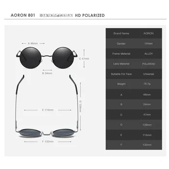 AORON Prekės Unisex Dizainerio Mados Saulės Akiniai Poliarizuoti Danga Veidrodis Akiniai nuo saulės Turas Vyrų Akiniai Vyrų/Moterų