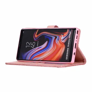 Apversti Odinis dėklas, skirtas Samsung Galaxy Note 8 9 S8 S9 Plus S7 Krašto Deimantų Kortelių Nuotraukas, Pinigų Piniginėje Atgal Bling Padengti j3 skyrius J5 J7 2017