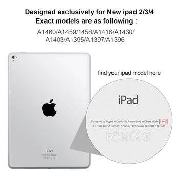 Apversti PU Odinis dėklas, skirtas Apple iPad 2 3 4 9.7 colių Magnetinis Auto Pabusti Miego Su Stovu Laikiklis iPad 2/3/4 atveju+filmas+rašiklis