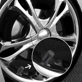 AQTQAQ 1Pair 3D Metalo 4X4 Logotipą, Automobilių Ženklelis Emblema Lipdukas +4Pcs objektyvų žiedą Stiliaus Su Plastiko Core Vožtuvas Dangteliai, Universaliųjų Automobilių Adatoms