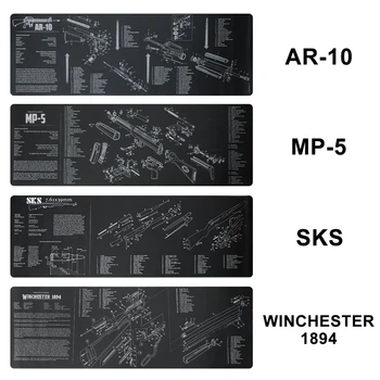 AR-10 MP5 1894 Gloc SKS Ginklą Valymo Gumos Kilimėlis neslidus Valymo Kilimėlis su Dalių Schema ir Nurodymai Armorer Stendo Kilimėlis