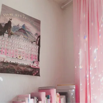 Asmeninį Kūrybos Namų Puošybai Mergina Rožinė Kambarys Vaizdinė Ins Didelis Kortelės Budapest Hotel Plakatas Sienų Lipdukai Kambarį