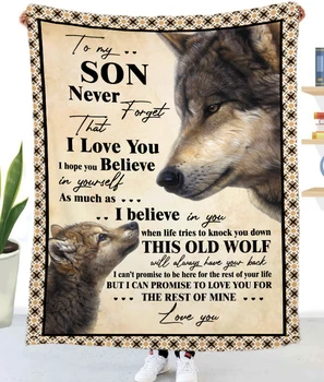 Asmeninį Laišką, Antklodė, Wolf, Kad Mano Dukra/Sūnus/Žmona 3D Atspausdintas Minkštos Antklodės oro paštu Jaukus Žiemos Mesti Lova Vaikui Antklodės