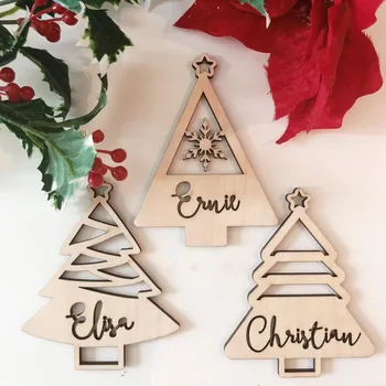 Asmeninį Miško Kalėdų Ornamentu ，Kalėdos menkniekis ，Kalėdų eglutė dekoras | Medienos Kalėdų dovana | Xmas dekoras