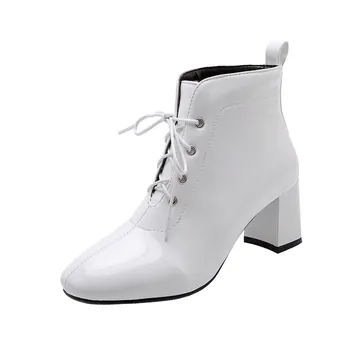 ASUMER 2020 naują atvykimo batai moterims, nėriniai, suapvalinti tne rudens-žiemos batai aikštėje aukšti kulniukai suknelė office ponios batai