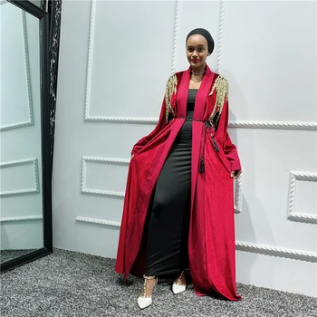 Atidaryti Aksomo Abaja Kimono Megztinis Musulmonų Suknelė, Hijab Abayas Moterų Apdaras Femme Kaftan Dubajus Caftan Omanas Kataras Islamo Apranga