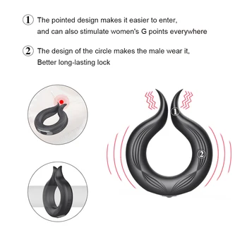 Atnaujinti Vibracija Gaidys Masažas Žiedai su 10 Malonumo Režimai Nešiojami Massager Vyrams,Veiksmingą Nedelsiant Silikono Žiedas Produktus