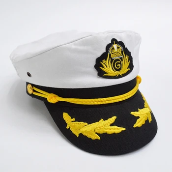 Atsitiktinis Medvilnės karinio jūrų Laivyno Bžūp Vyrų Moterų Mados Kapitono Kepurė Vienodas Karinės Kepurės Skrybėlės Sailor Armijos Bžūp Unisex GH-236