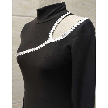 Atsitiktinis Tuščiaviduriai Iš Moterų marškinėliai ilgomis Rankovėmis Golfo Kratinys Tee Marškinėliai Femme Moteriški Drabužiai 2020 SJ5628R