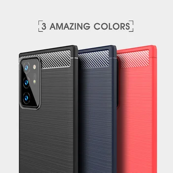 Atsparus smūgiams, Anglies Pluošto TPU Case Cover For Samsung Galaxy Note20 4G/5G Atgal Telefono Korpuso Dangtelis) Samsung Galaxy Note20 Ultra