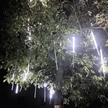 Atsparus vandeniui 30 cm 50cm ES 8 Lietus, Lašas/varveklis Sniego Kritimo String LED Meteoras Dušas Lietaus Vamzdžiai Kalėdos Šalis Dekoro Medžio Šviesa