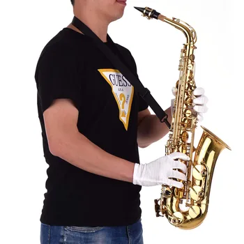 Aukso Eb Alto Saxophone Sax Žalvario Kūno White Shell Klavišus Woodwind Instrumento dėklą Pirštinės Sax Kaklo Dirželiai