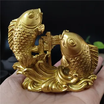 Aukso Kinų Feng Shui Budos Statulos Ranka Raižyti Skulptūra Gyvūnų, Žuvų Figūrėlės Amatų Papuošalai, Namų Dekoro Priedai
