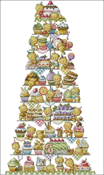 Aukso Kolekcija Gražių Skaičiuojami Kryželiu Rinkinys Saldus Lokys Lokys Dešimt Grindų Tortas Desertas Lollipop TAIP