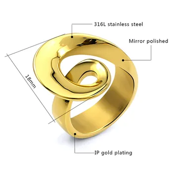 Aukso/Plieno Spalva Piršto Žiedą Asmenybės Bižuterijos Paprastas Dizainas Elegantiškas Moteris Pirštas Nerūdijančio Plieno Vestuvių Pora Žiedas