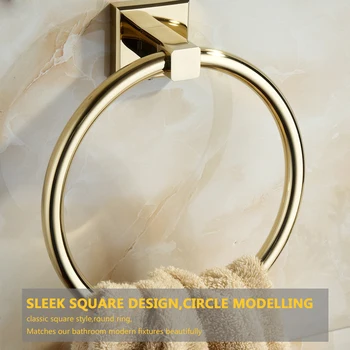 Aukso Rankšluosčių Žiedas Vonios rankšluosčiams kabinti žiedas iš žalvario, vonios apdailos priedai stiliaus Europa