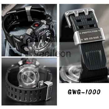 Aukšto Lygio Silikono Dervos Watchband už GWG-1000 Vyrų Sporto Vandeniui GWG1000 Black Red Army Green Dervos Juostelė Su Įrankiais