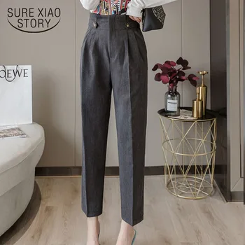 Aukštos Juosmens Ilgas Kelnes Korėjos Rudens Stiliaus Moteris Pločio Kojų Kelnės Darbo Prarasti Moterų Kelnės Capris Mados Drabužių Pantalon 11305
