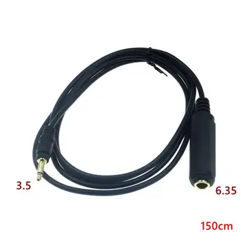 Aukštos kokybės 6.35 mm Jackto 3,5 mm jack ausinių audio kabelis-prailgintojas 6.35 moterį, 3.5 male mono audio adapteris, kabelis 1,5 m