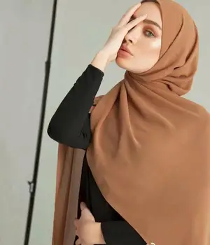 Aukštos Kokybės Burbulas Šifono Skara Moterų Musulmonišką Hidžabą skara Skara Wrap Kietas Paprasto Spalvų 10vnt/daug