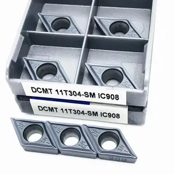 Aukštos kokybės DCMT11T308-SM IC907 IC908 išorės tekinimo įrankis DCMT11T304-SM IC907 IC908 karbido CNC tekinimo staklių dalys įrankis DCMT070204