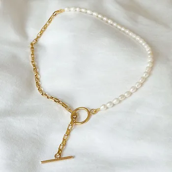 Aukštos kokybės nerūdijančio plieno grandinės браслет для женщин Gamtos perlas mados žavesio pulseiras punk rankų darbo парные браслеты 2020 m.