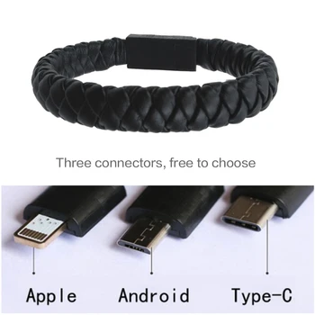 Aukštos kokybės Oda, USB Laidas, Apyrankės, Apyrankių kabelį, Tipas C Kabelio Sinchronizuoti Duomenis Įkroviklio Laidą Telefono S6, S7
