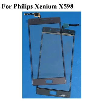 Aukštos kokybės Philips Xenium X598 TouchScreen skaitmeninis keitiklis X 598 Capacitive Touch Ekrano Stiklo plokštė su 