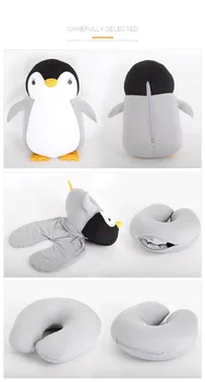 Aukštos Kokybės Pingvinas Deformuojamieji U-formos Kaklo Pagalvėlė Kelionės Pagalvę Pliušinis Gyvūnų Automobilių Pagalvėlės Lėlės Daugiafunkcinis Saugojimas
