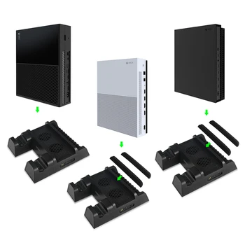 Aukštos kokybės Vertikalus Aušinimo Stovas Cooler Įkrovimo Stotis Xbox One X/XBOX VIENĄ S/XBOX ONE X su 2 Įkrovimo Battries