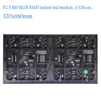 Aukštos rezoliucijos 128x64 taškų P2.5 vidaus led ekranas modulis 320x160mm RGB smd led TV pultas interjero reklama led ekranas