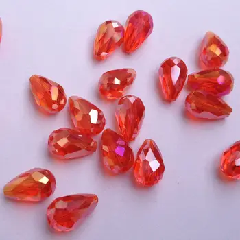 AUKŠČIAUSIOS kokybės 100vnt Didmeninė Briaunotas Ašaros stiklo kristalų Žavesio Prarasti Tarpiklis karoliukai 8x12mm raudona AB