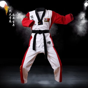 Aukščiausios Kokybės Spalvos Taekwondo Vienodi Suaugusiųjų, Vaikų, Paauglių Pradedantiesiems Dobok Raudona Mėlyna Juoda Tae Kwon Do Drabužius WTF Patvirtinta