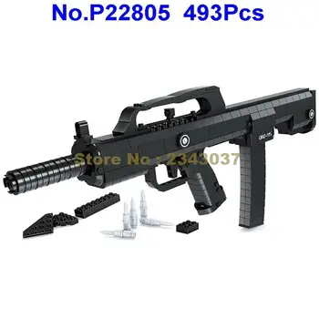 Ausini 493pcs karinės 95 automatinis šautuvas, pistoletas ginklas kūrimo bloką Žaislas