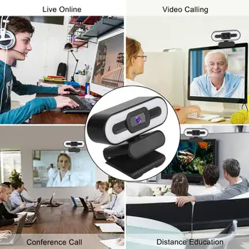 Automatinis fokusavimas HD Kamera 1080P 4K 4MP Web Kamera Su Mikrofonu-Live Transliacijos Vaizdo skambučius Konferencija Užpildyti Šviesos Web Cam