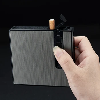 Automatinis Rūkymas 16-gabalas Anti-slėgio Cigarečių Dėžutė Keičiami Vienkartiniai Metalinis Žiebtuvėlis Drėgmei Nešiojamų Įrengimas