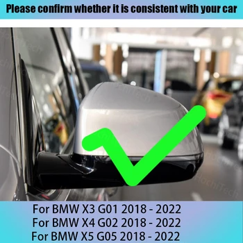 Automobilio Pusėje Dažytos Pakeitimo Blizgus Anglies Pluošto Modelio BMW X3 X4 X5 G01 G02 G05 2018-2022 galinio vaizdo Veidrodžio Dangtelis