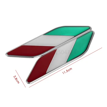 Automobilio Stilius 1 Pora 3D Aliuminio italijos Vėliava Sparnas Logotipas Ženklelis Automobilių Lipdukai 