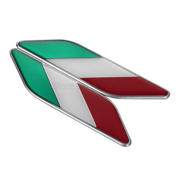 Automobilio Stilius 1 Pora 3D Aliuminio italijos Vėliava Sparnas Logotipas Ženklelis Automobilių Lipdukai 