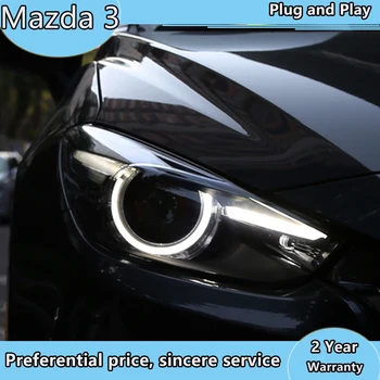 Automobilio Stilius Galvos Lempa Mazda 3 Žibintai 2017-2018 Naujus Mazda3 Axela LED Žibintai LED DRL Hid Bi Xenon Auto Priedai