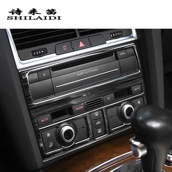 Automobilio Stilius Juostelės Oro Kondicionavimo sistema, CD Skydelis Dekoratyvinis Dangtelis Sitckers Apdaila Audi Q7 nerūdijančio plieno Auto interjero Priedai