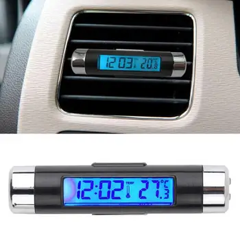 Automobilio Termometras Šviesos Laikrodis Automobilių Su Oro Išleidimo Laikrodis Elektroninis Laikrodis Du Viename Backlight Led Skaitmeninis Ekranas