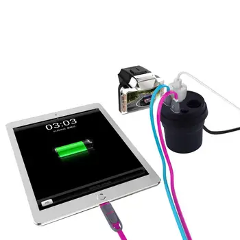 Automobilis Kroviklis su 2 USB 3.1 Puodelis kištukinis Lizdas su įžeminimo Adapteris Cigarečių Degiklio Splitter Mobiliųjų Telefonų Krovikliai Su Įtampos LED Ekranas