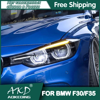 Automobilių BMW F30 Žibintai 2013-2018 m. DRL Dienos Veikia Šviesos diodų (LED Bi Xenon Lemputė, Rūko Žibintai, Automobilių Aksesuaras 318i 320i F35 Žibintas