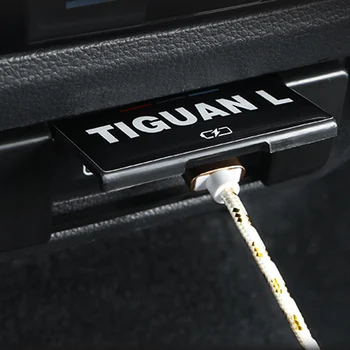 Automobilių Galinis USB Apsauginis Dangtelis Apsaugos už Tiguan L 2017 2018 2019 2020 Interjero Priedai