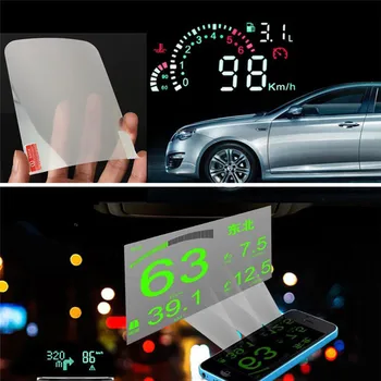 Automobilių HUD šviesą Atspindinčios Plėvelės Head Up Display Kino Sistema OBD II Kuro sąnaudos greičio viršijimo Ekranas, Auto Priedai